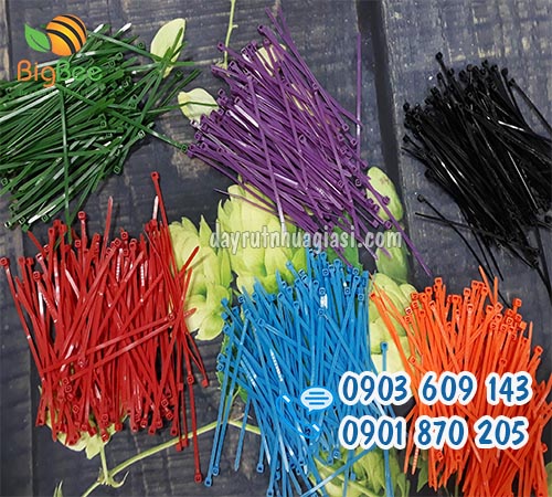 Dây rút nhựa màu 1 tấc 10cm sỉ rẻ