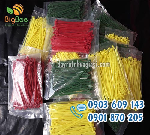 Dây rút nhựa màu 1 tấc (10cm) 3 li giá bán sỉ tại TP.HCM