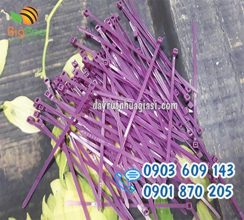 Dây rút nhựa màu 1 tấc màu tím đánh dầu gá giá rẻ