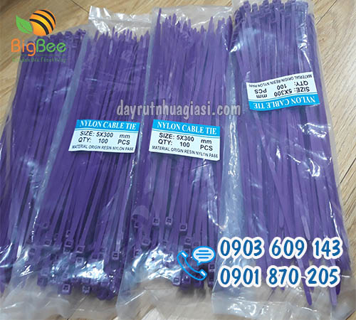 Dây rút nhựa màu tím 3 tấc giá sỉ rẻ