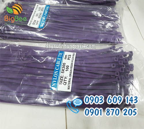 Dây rút nhựa màu tím 5x300mm (3 tấc 5 li) giá rẻ tại xưởng
