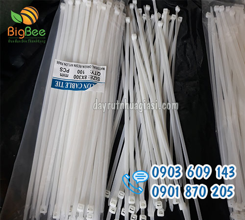 Dây rút nhựa màu trắng 3 tấc 8 li sỉ rẻ