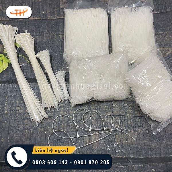 Dây rút nhựa màu trắng đủ kích thước Dây rút nhựa màu trắng đủ kích thước