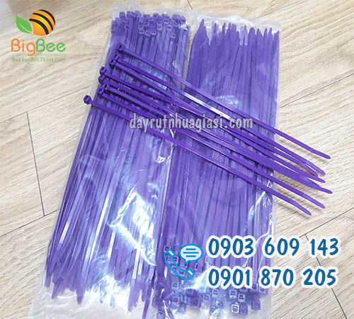 Dây rút nhựa tím bản lớn 8x300mm giá tốt HCM