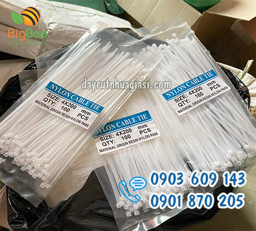 Dây rút nhựa trắng 100 sợi/bịch giá tốt