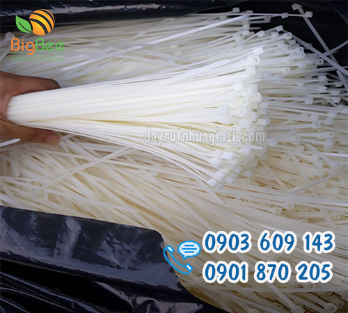 Dây rút nhựa trắng 20cm (2 tấc) giá sỉ rẻ tại nhà phân phối