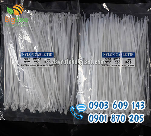 Dây rút nhựa trắng 5x250mm sỉ lẻ TP.HCM