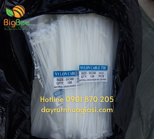 Dây rút nhựa trắng 5x300 giá rẻ nhất khu vực