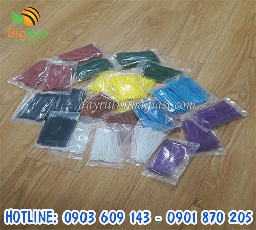 Dây rút nhựa 1 tấc xanh, cam, đỏ, vàng, tím, trắng, đen, nâu giá rẻ