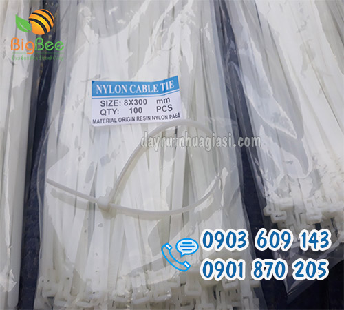 Dây rút nhựa tháo được 8x300mm, 100 sợi/bịch giá sỉ rẻ