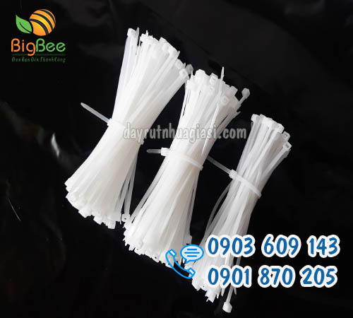 Dây rút nhựa 10cm (1 tấc) màu trắng rẻ nhất HCM