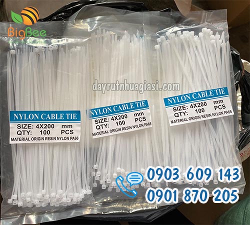 Dây rút nhựa trắng có độ bền cao giá sỉ rẻ