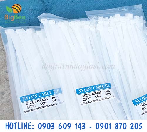 Dây rút nhựa trắng 4 tấc 8 li sỉ rẻ tại TP.HCM