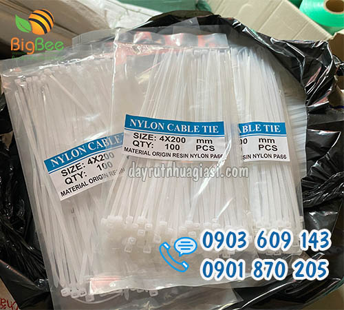 Dây rút nhựa trắng dẻo dai, bền, chắc, chịu lực tốt giá rẻ tại Bình Tân