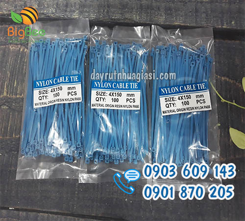 Dây rút nhựa xanh dương 4x150 mm giá sỉ tại TP.HCM