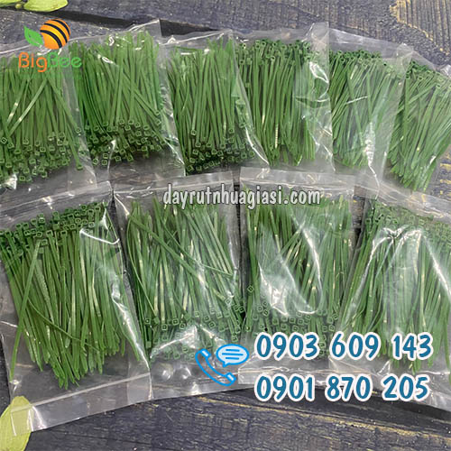 Dây thít nhựa xanh 10cm sẵn kho sỉ rẻ