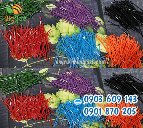 Dây thít nhựa 10cm (1 tấc) 7 màu giá tốt nhất