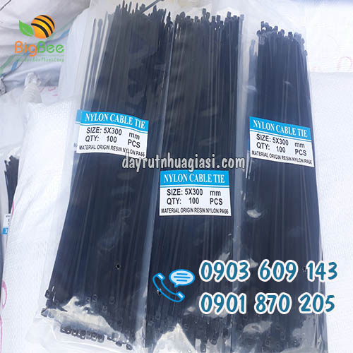Sỉ rẻ dây thít nhựa đen 3 tấc 5li