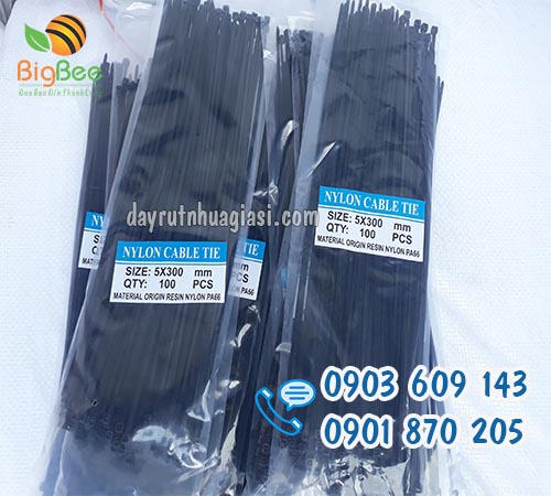Sỉ rẻ dây thít nhựa 5x300mm đen tại xưởng
