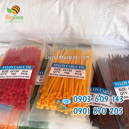 Dây thít nhựa màu 4x150mm 100 sợi/bịch sỉ rẻ nhất