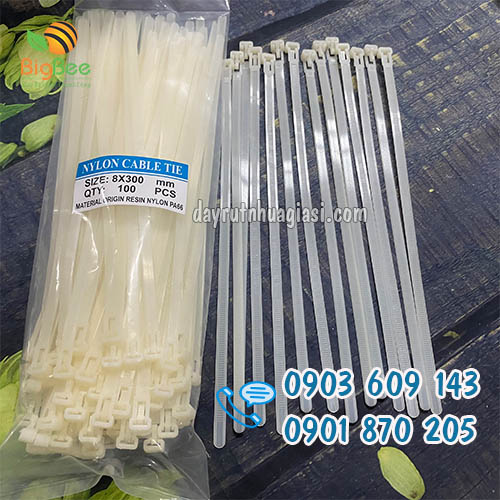 Dây thít nhựa tháo mở được 8x300mm sỉ, lẻ, freeship HCM