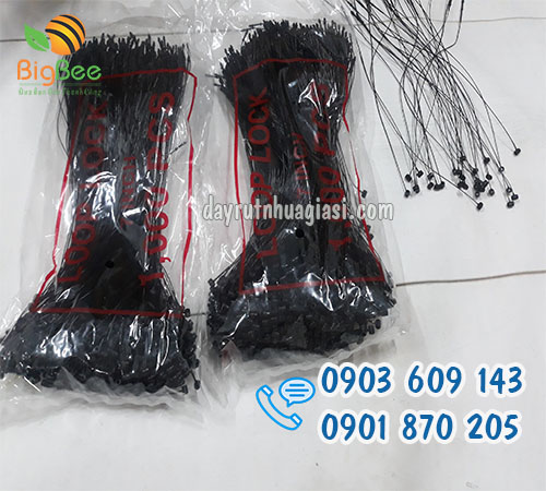 Dây treo tem nhãn mác bằng nhựa màu đen sỉ rẻ