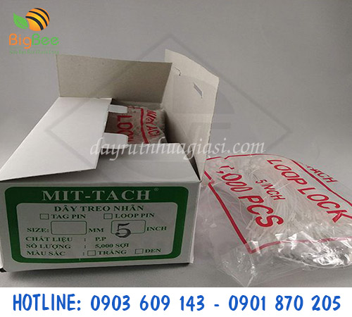 Dây treo nhãn mác nhựa pp 5 inch giá sỉ rẻ