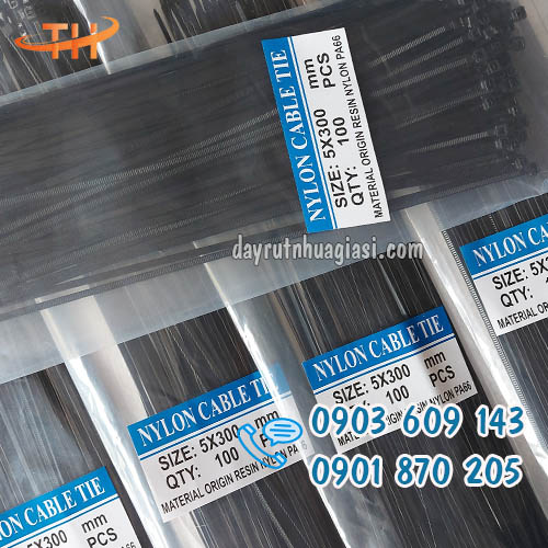 Dây thít nhựa đen chịu lực buộc dây điện giá rẻ