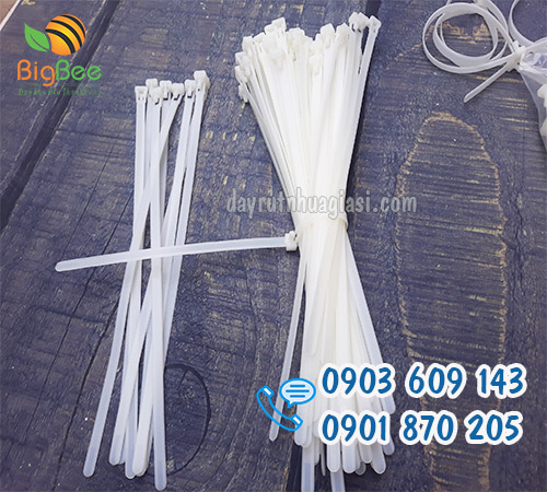 Dây rút nhựa tháo được 3 tấc 8 li màu trắng giá sỉ rẻ nhất