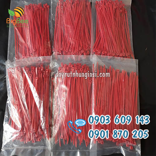 Dây thít nhựa đỏ 1 tấc 3li sỉ rẻ