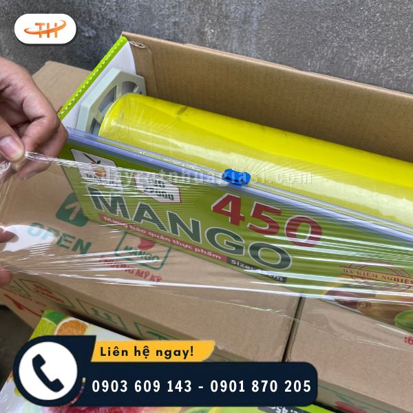 Màng bọc thực phẩm Mango size 30cm x 450m Màng bọc thực phẩm Mango size 30cm x 450m