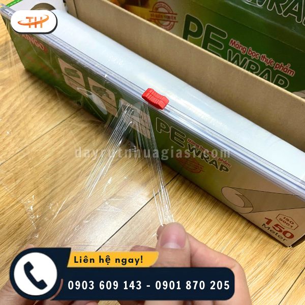 Màng bọc thực phẩm PE Wrap được làm từ nhựa PE nguyên sinh an toàn thực phẩm Màng bọc thực phẩm PE Wrap được làm từ nhựa PE nguyên sinh an toàn thực phẩm
