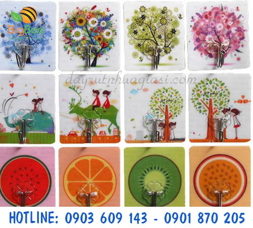 Gía sỉ rẻ móc dán tường in hình họa tiết 3d