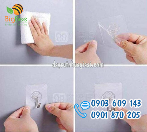 Phân phối móc dán tường trong suốt giá sỉ