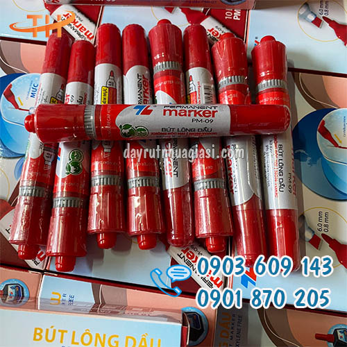 Bút lông dầu Thiên Long màu đỏ mua sỉ rẻ