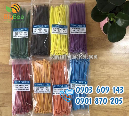 Dây rút nhựa màu 2 tấc (20cm) sỉ rẻ nhất TP.HCM