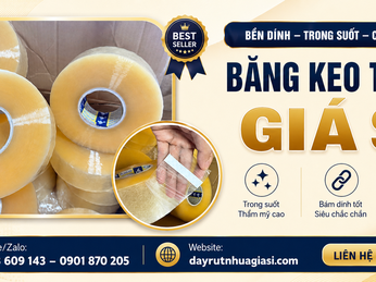 Băng keo trong OPP cuộn lớn dán thùng carton giá sỉ