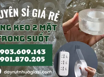 Sỉ băng keo 2 mặt trong suốt siêu dính, giá gốc Thu Hồng