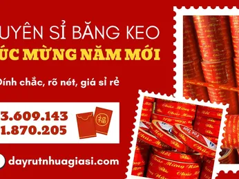 Sỉ băng keo chúc mừng năm mới sắc nét, đóng hàng Tết