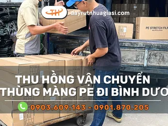Hoàn tất đơn sỉ 86 thùng màng PE quấn hàng đi Bình Dương