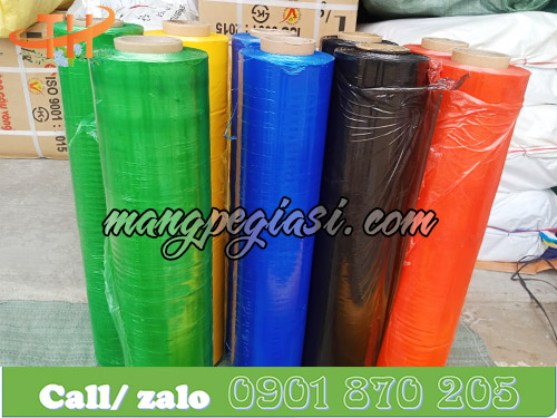 Cuộn màng pe màu quấn pallet khổ 50cm