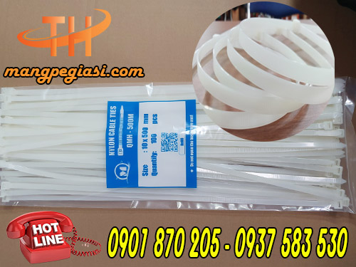 Dây rút nhựa trắng kt 10 x 500mm