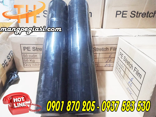 Cuộn màng pe đen quấn pallet khổ 50cm