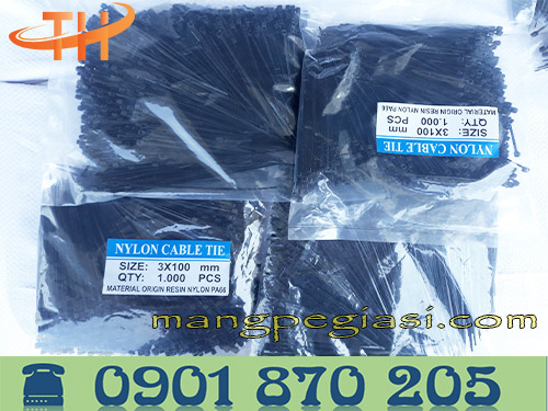 Dây thít nhựa đen 1 tấc