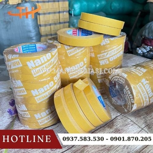 Băng dính 2 mặt lưới sợi thuỷ tinh dán siêu dính Băng dính 2 mặt lưới sợi thuỷ tinh dán siêu dính