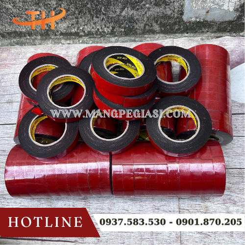 Băng dính 2 mặt xốp đen vỏ đỏ Băng dính 2 mặt xốp đen vỏ đỏ