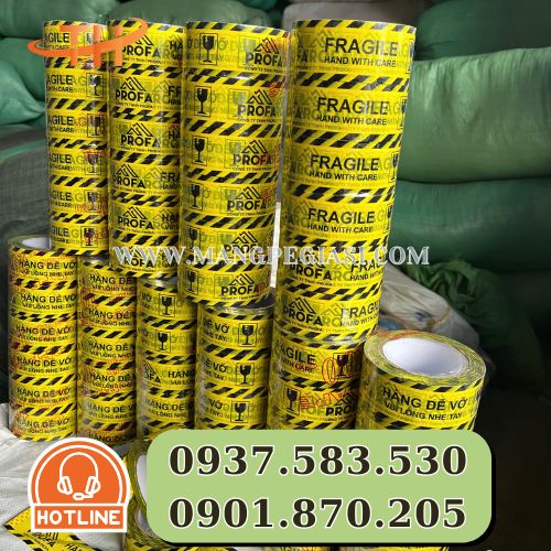 Băng dính đóng gói hàng dễ vỡ kèm logo chuyên nghiệp Băng dính đóng gói hàng dễ vỡ kèm logo chuyên nghiệp