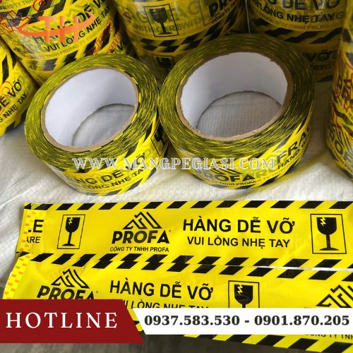 Băng dính in hàng dễ vỡ in kèm logo Băng dính in hàng dễ vỡ in kèm logo