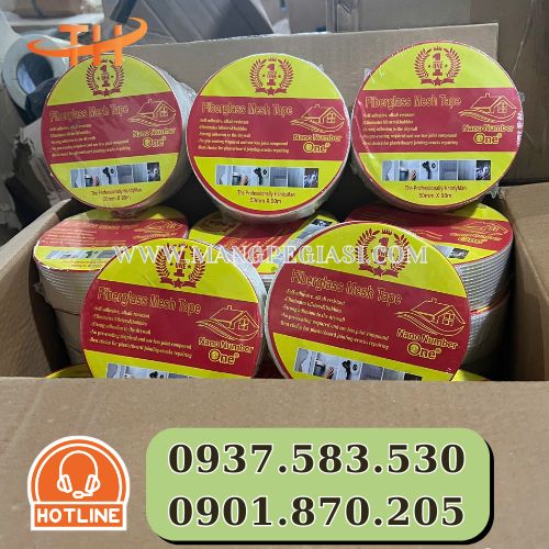 Băng dính lưới thạch cao khổ 50mm x 90m Băng dính lưới thạch cao khổ 50mm x 90m