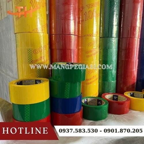 Băng dính OPP màu đa năng đóng gói đa dạng Băng dính OPP màu đa năng đóng gói đa dạng